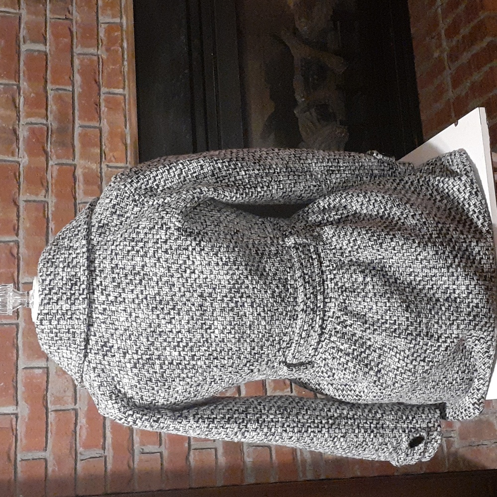 Dollhouse  Pea Coat - Black & White Tweed - Picture 2 of 7